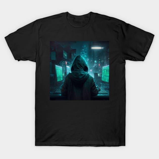 Cyberpunk Hack The World T-Shirt by AICreateWorlds